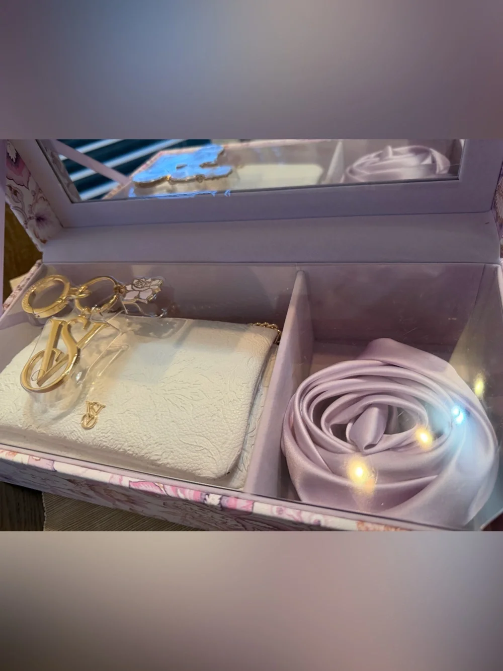 Women’s Floral Jewelry Box Set with Keychain and Purse